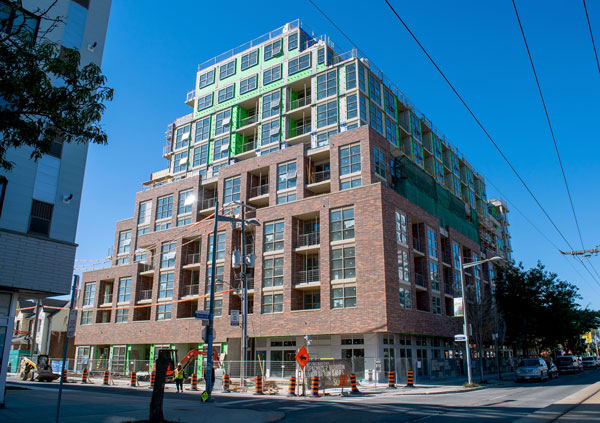 Photo: Finishing the Facade
